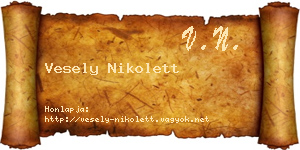 Vesely Nikolett névjegykártya